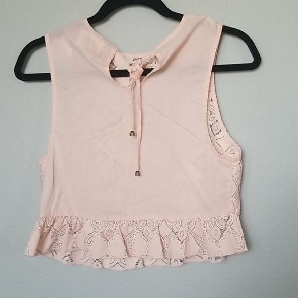 Urban Outfitter Flirty Girly Sweet Twee pink peplum NWT sleeveless crop small - Picture 6 of 6